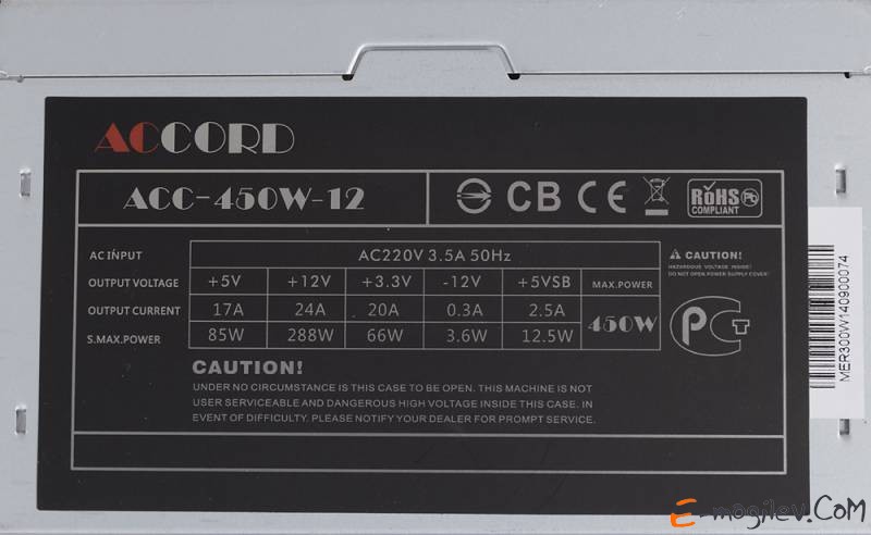 Блок питания Accord ATX 450W (ACC-450-12)