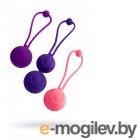 Набор вагинальных шариков LEROINA by TOYFA Bloom, силикон, фиолетово-розовый, 3,1/3,1/2,6-3 см