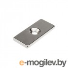 Неодимовый магнитный прямоугольник 35х15х3 мм с зенковкой 8х4 мм (упаковка 1 шт.)