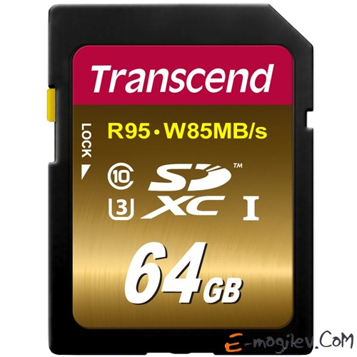 Карта памяти Transcend SDXC UHS-I U3 Class 10 64GB (TS64GSDU3X)