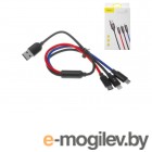 Baseus Three Primary Colors 3-in-1 Cable USB - Lightning / MicroUSB / Type-C 3.5A 30cm Black CAMLT-ASY01