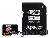 microSDHC 16Gb Class10 Apacer AP16GMCSH10-R + adapter