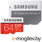 64Gb - Samsung Micro Secure Digital XC Evo Plus Class 10 MB-MC64KA/RU с переходником под SD (Оригинальная!)