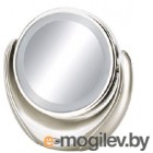 Зеркало MARTA MT-2655 молочный жемчуг 14 см с подсветкой пятикратное увеличение работа от 3х батарей типа АА 1,5 V
