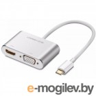  . UGREEN USB-C to HDMI + VGA Adapter with PD CM162 (50505) (Silver)