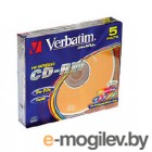 Диск CD-RW Verbatim 700Mb 10x DataLife+ Slim Color (5шт) 43167