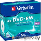  DVD-RW Verbatim 4.7Gb 4x Jewel case 5 (43285)