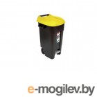 Контейнер для мусора пластик. 120л с педалью (жёлт. крышка) (423017) (TAYG)