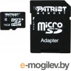 Карта памяти Patriot microSDHC (Class 10) 16 Gb + адаптер (PSF16GMCSDHC10)