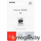 Карта памяти Smartbuy MicroSDHC 64GB Class10 PRO U3