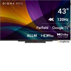  LED Digma Pro 43 UHD 43C Google TV Frameless / 4K Ultra HD 120Hz HSR DVB-T DVB-T2 DVB-C DVB-S DVB-S2 USB WiFi Smart TV