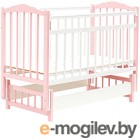 Детская кроватка Bambini М.01.10.11 (бело-розовый)