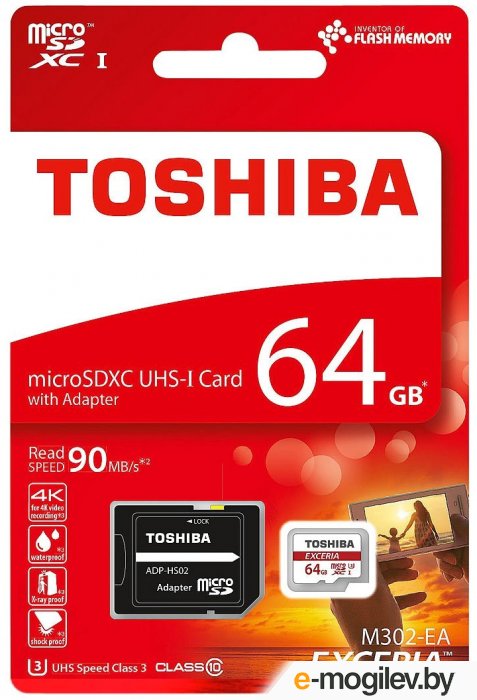 Карта памяти Toshiba M302 SDmicro 64Gb Class10) UHS I (THN-M302R0640EA)