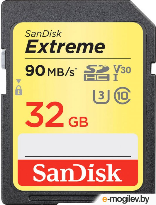Карта памяти SanDisk Extreme V30 SDHC 32GB [SDSDXVE-032G-GNCIN]