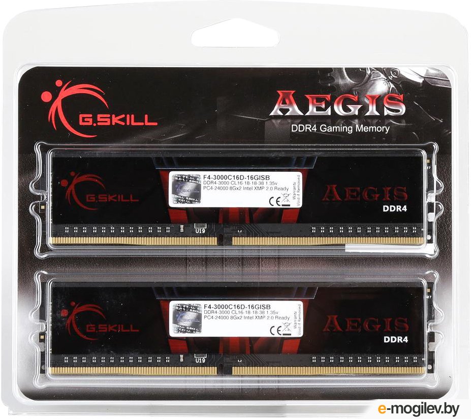 Оперативная память DDR4 G.Skill Aegis F4-3000C16D-16GISB