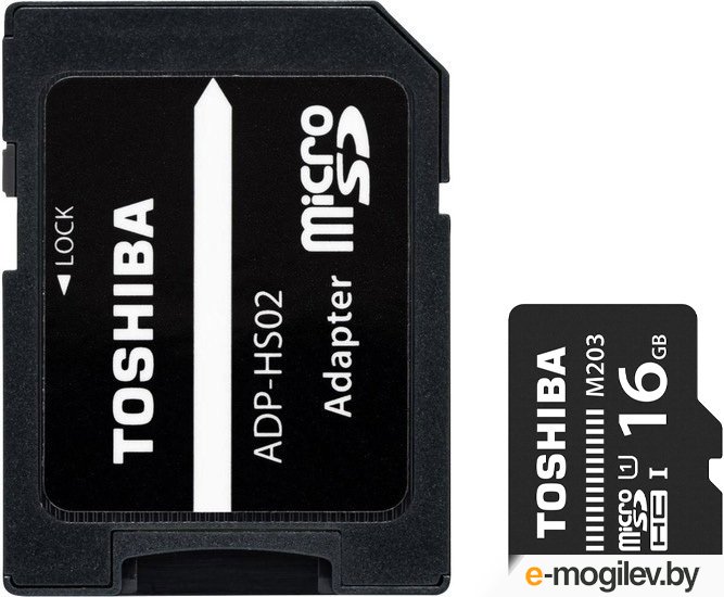Карта памяти Toshiba Exceria M203 microSDHC 16GB с адаптером (THN-M203K0160EA)