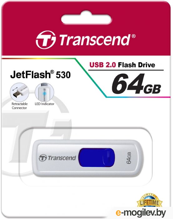 USB Flash Transcend JetFlash 530 64 Гб (TS64GJF530)
