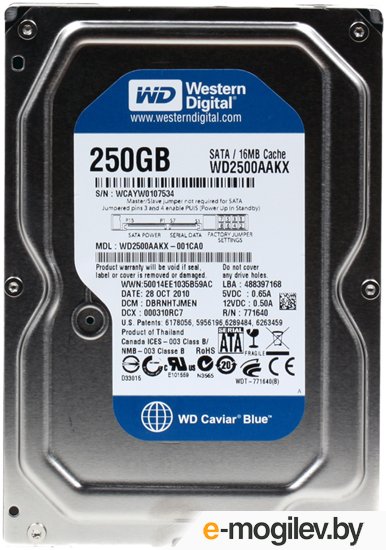 Жесткий диск Western Digital Caviar Blue 250GB (WD2500AAKX)