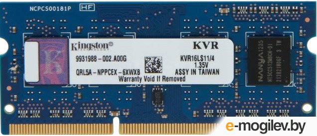 Оперативная память DDR3L Kingston KVR16LS11/4