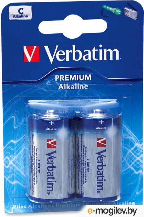 Набор батареек (Cx2шт.) - Verbatim [LR14]; Alkaline; (49922)