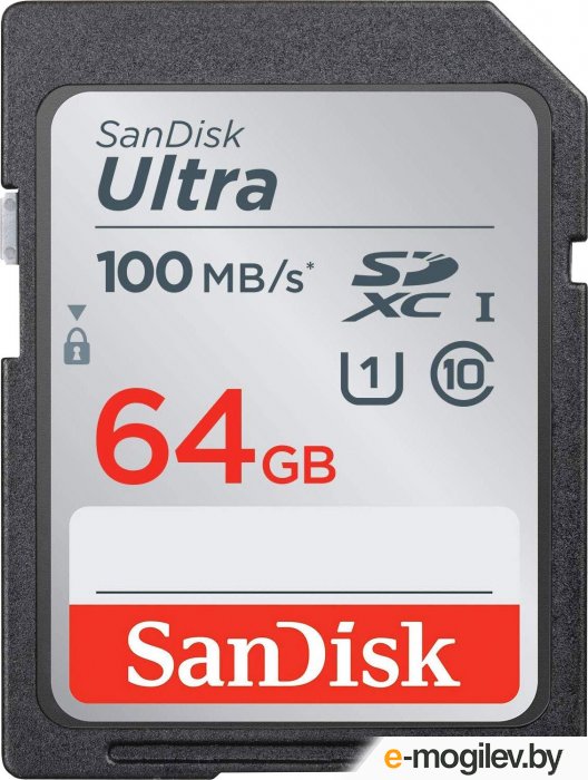 Карты памяти 64Gb - SanDisk Ultra Secure Digital XC UHS-I SDSDUN4-064G-GN6IN (Оригинальная!)