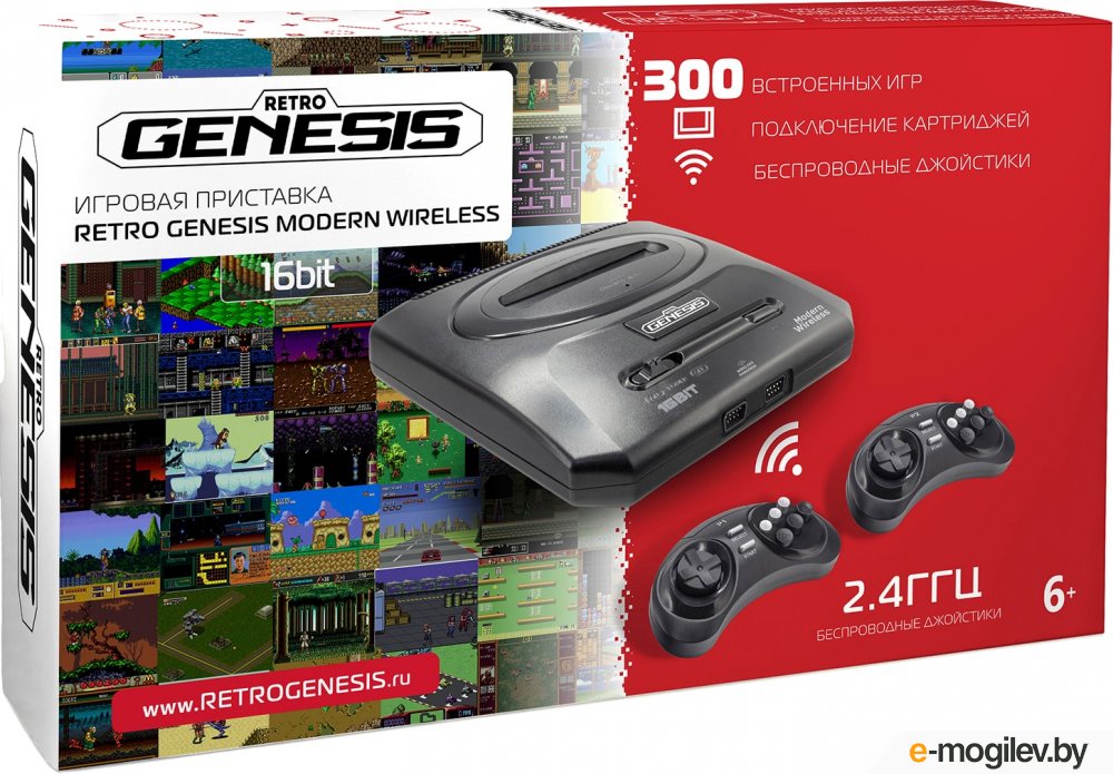 Игровая консоль Retro Genesis [ConSkDn93] <Black> Modern Wireless + 300 игр