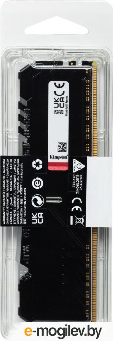 Память 8GB Kingston DDR4 3600 DIMM FURY Beast Black RGB Gaming Memory KF436C17BBA/8 Non-ECC, CL17, 1.35V, 1Gx8, RTL, (319101)