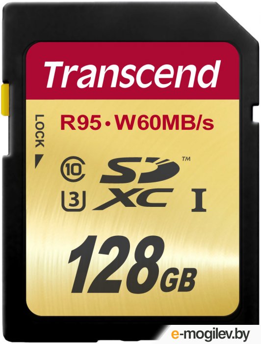Карта памяти Transcend SDXC UHS-I U3 Class 10 128GB (TS128GSDU3)